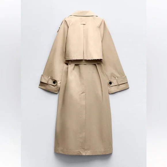 New ZARA Gabardine Trench Coat - Picture 2 of 9